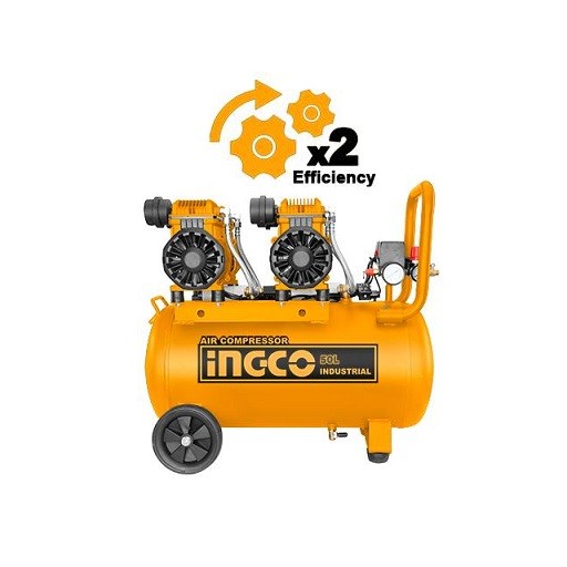 Compresseur silencieux 50L 2x1200W 3.2HP ACS224501 Ingco Maroc